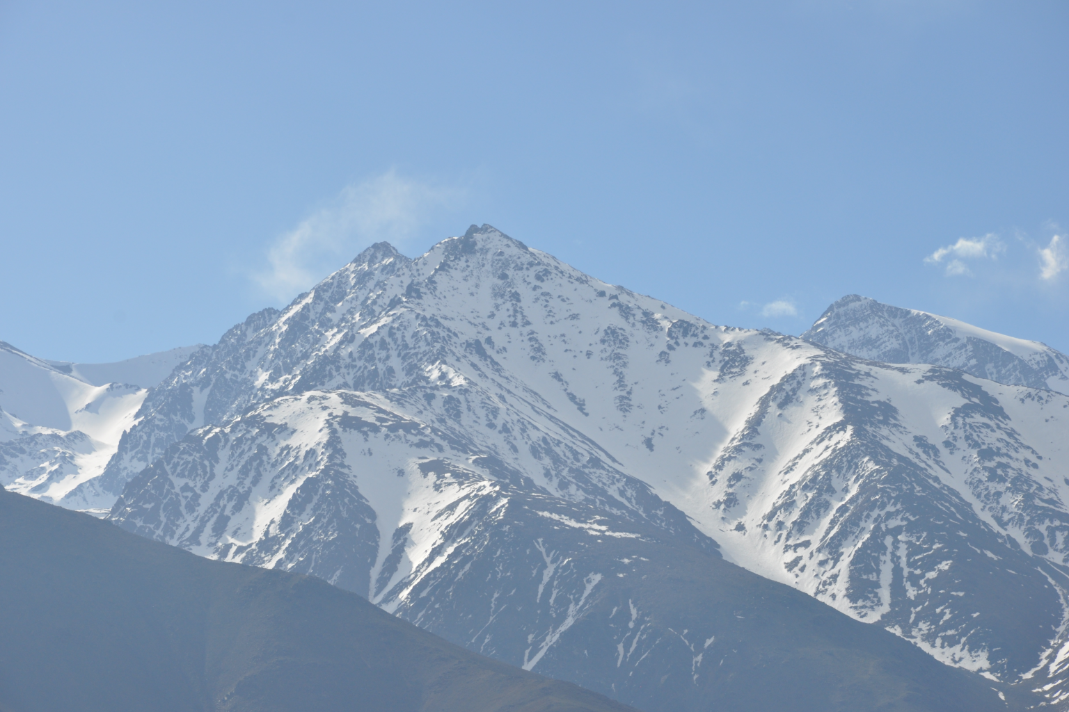 Snow-covered Andean peaks above four thousand metres, the source of Mendoza's irrigation water