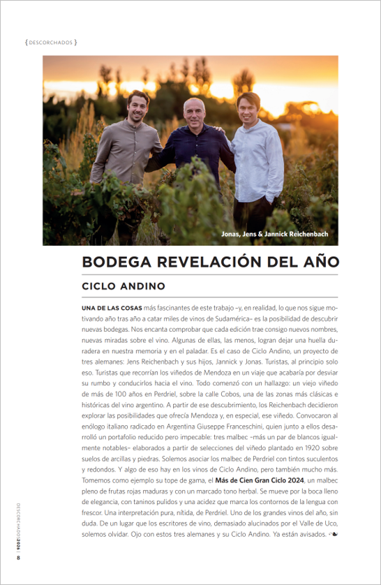 The Descorchados 2026 guide entry for Bodega Ciclo Andino