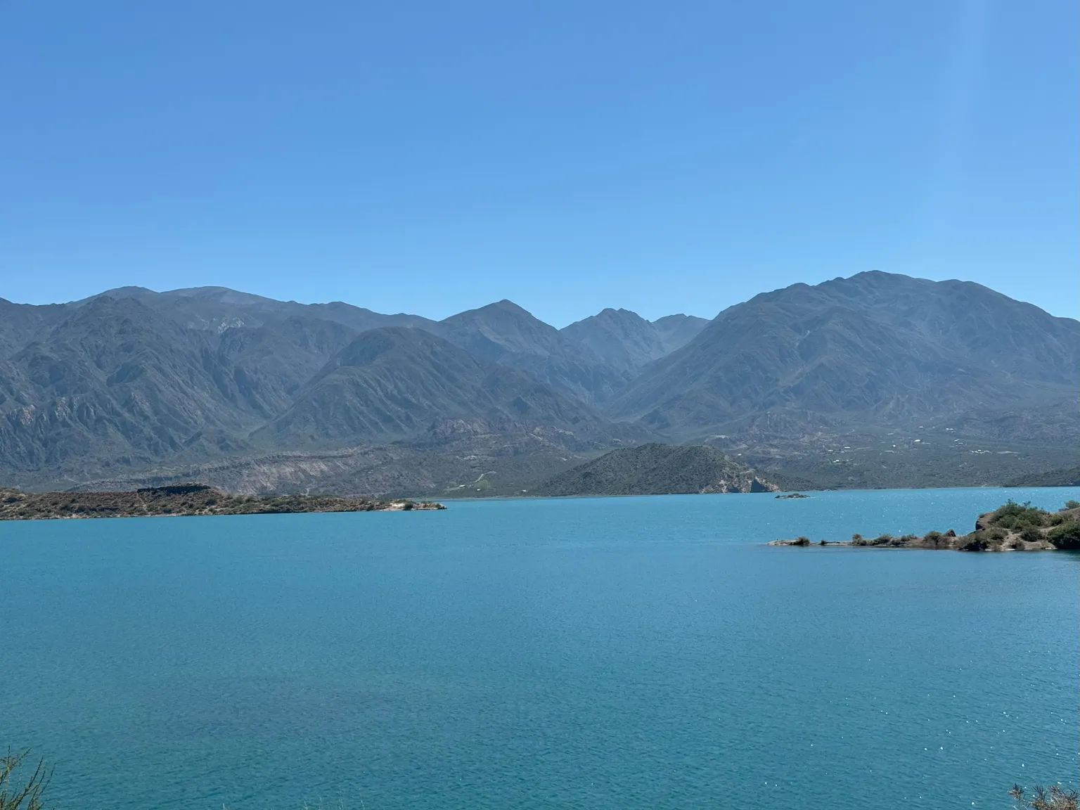 Lake Potrerillos, the Andean reservoir that holds meltwater for Luján de Cuyo