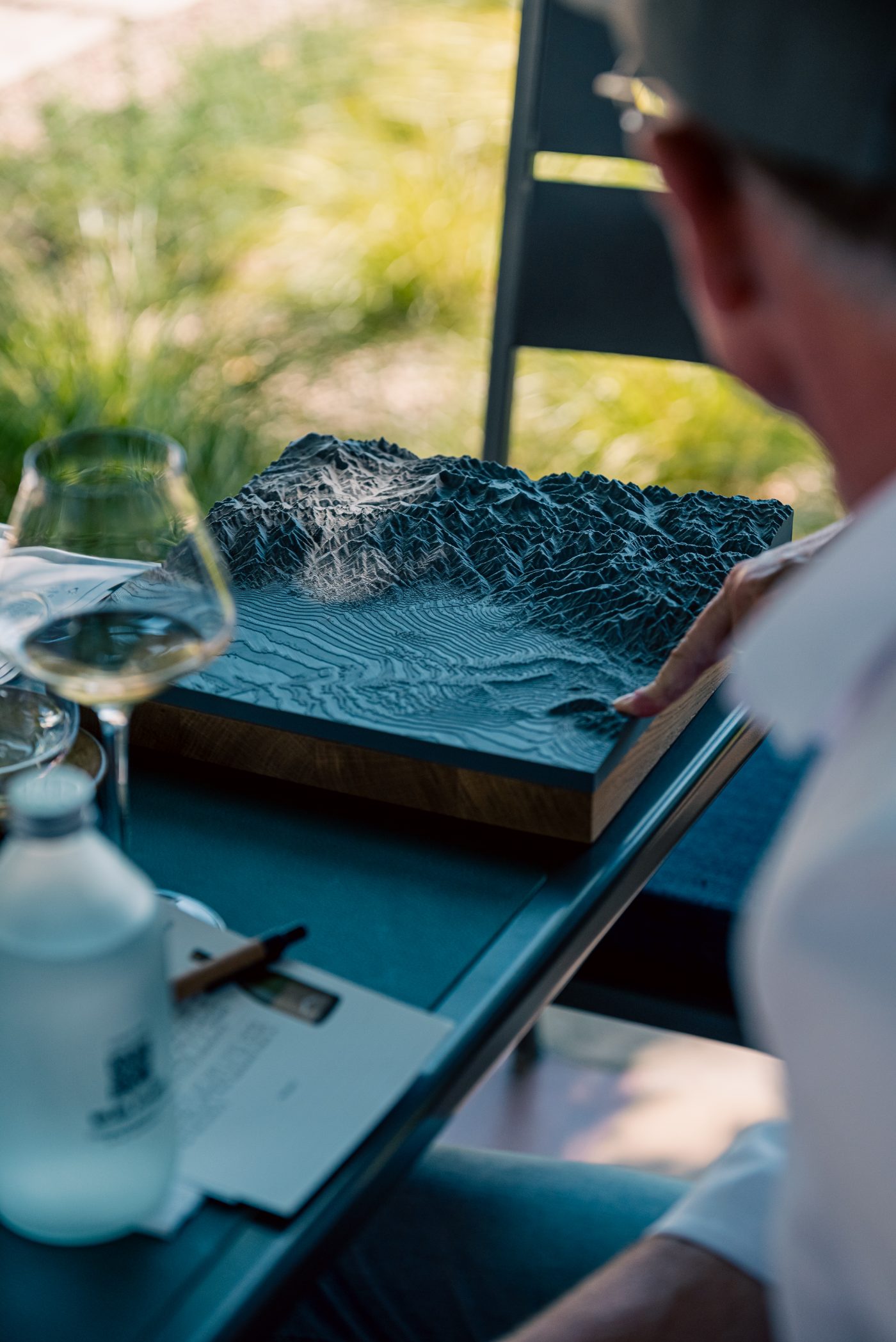A relief map of Luján de Cuyo used in the tasting room to show where Perdriel sits